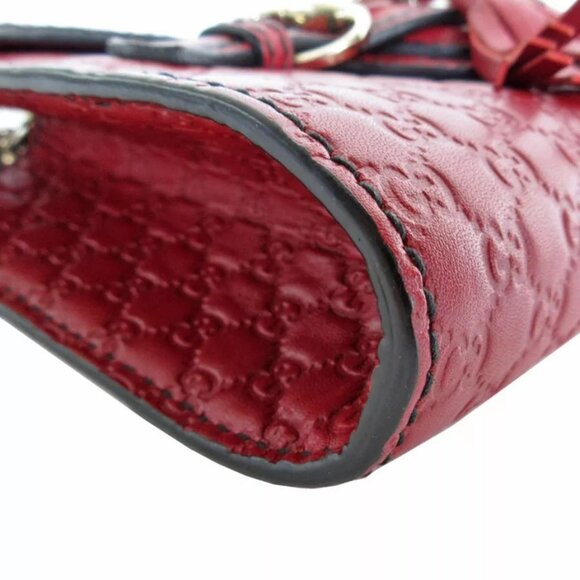 Auth GUCCI Micro Guccissima Crossbody Shoulder Bag Bordeaux leather - Picture 5 of 14
